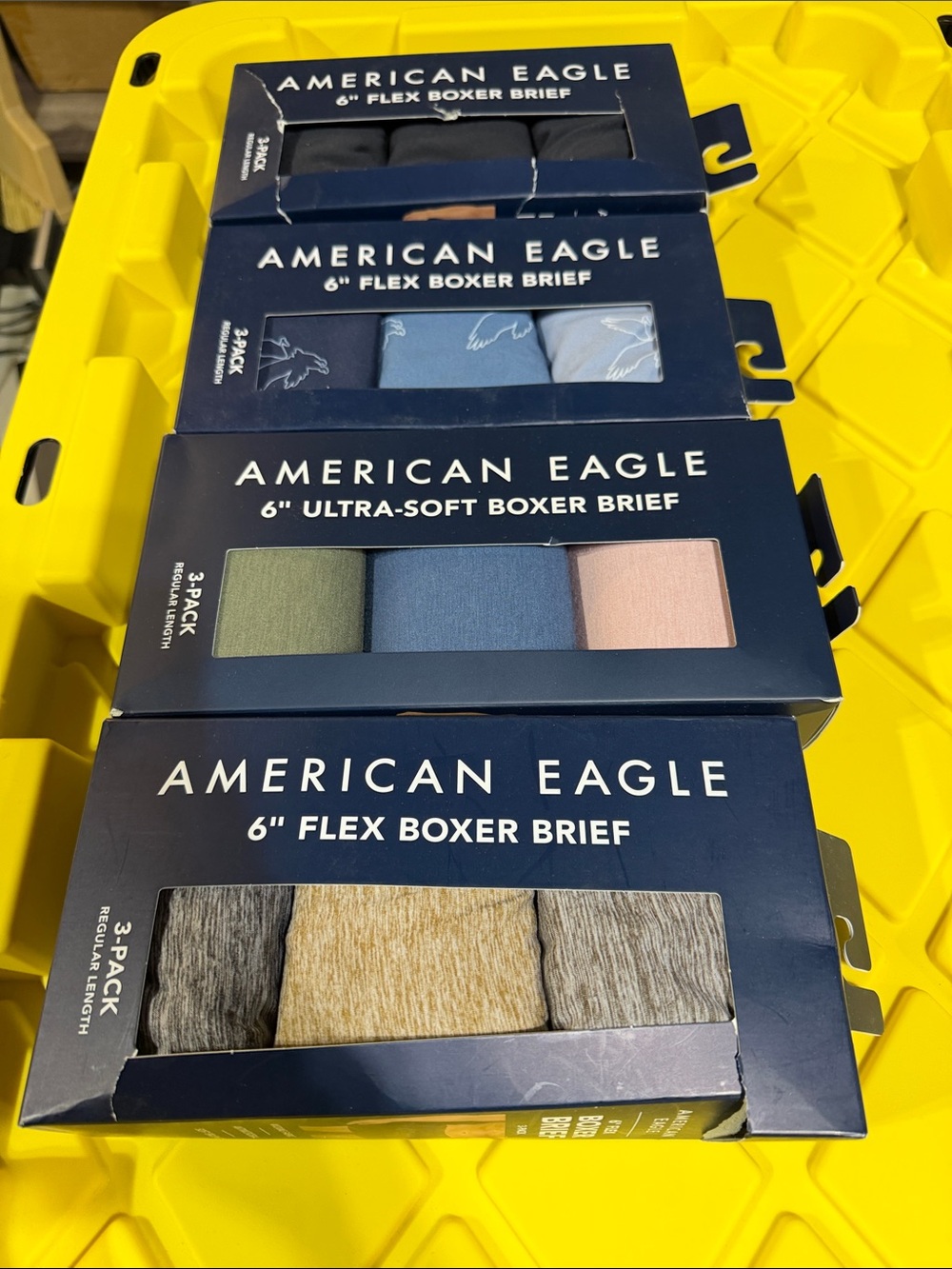 American Eagle Navy Blue 4 (3)-Pack Ultra-Soft Boxer Briefs New. Sz Medium